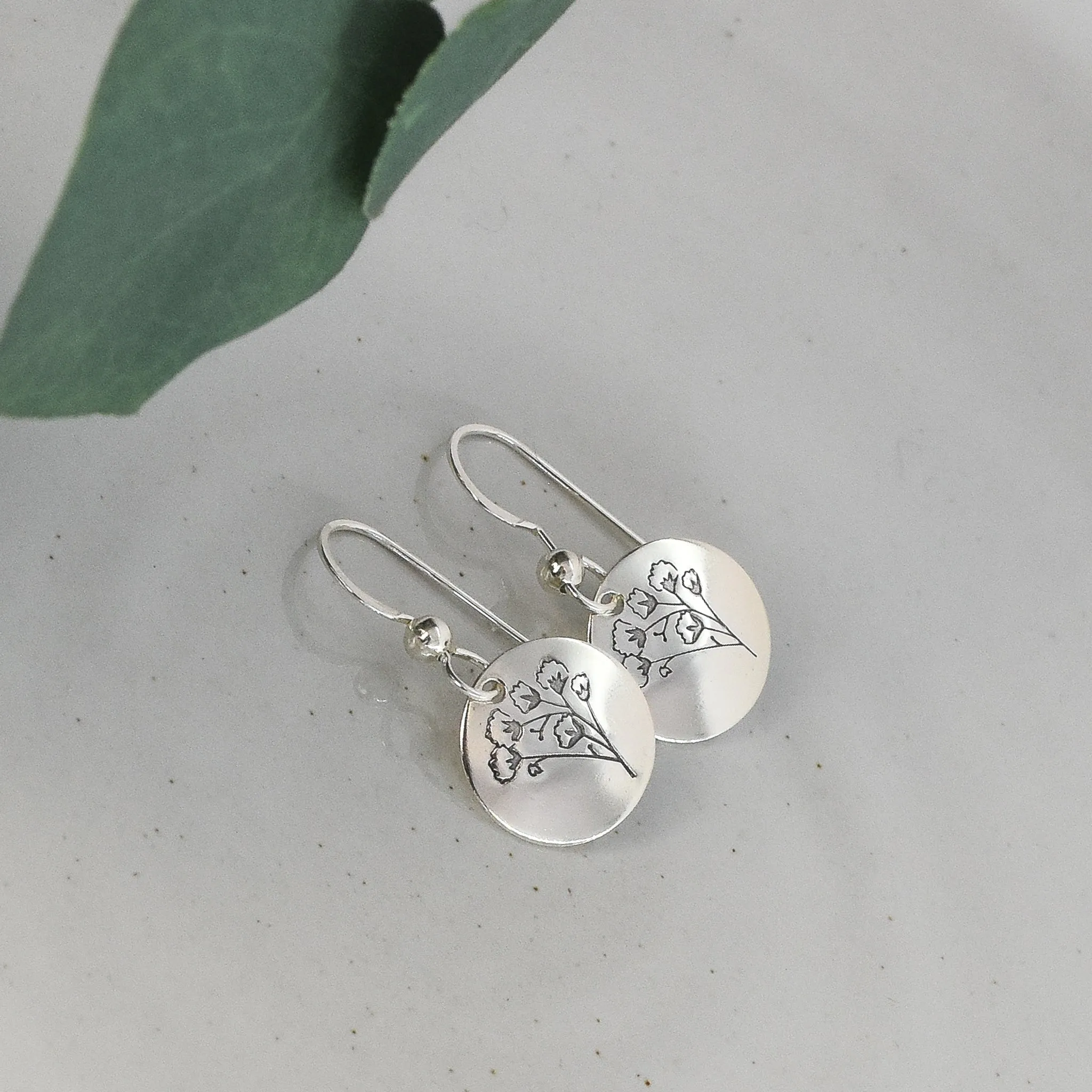 Baby's Breath Flower Earrings - Sterling Silver