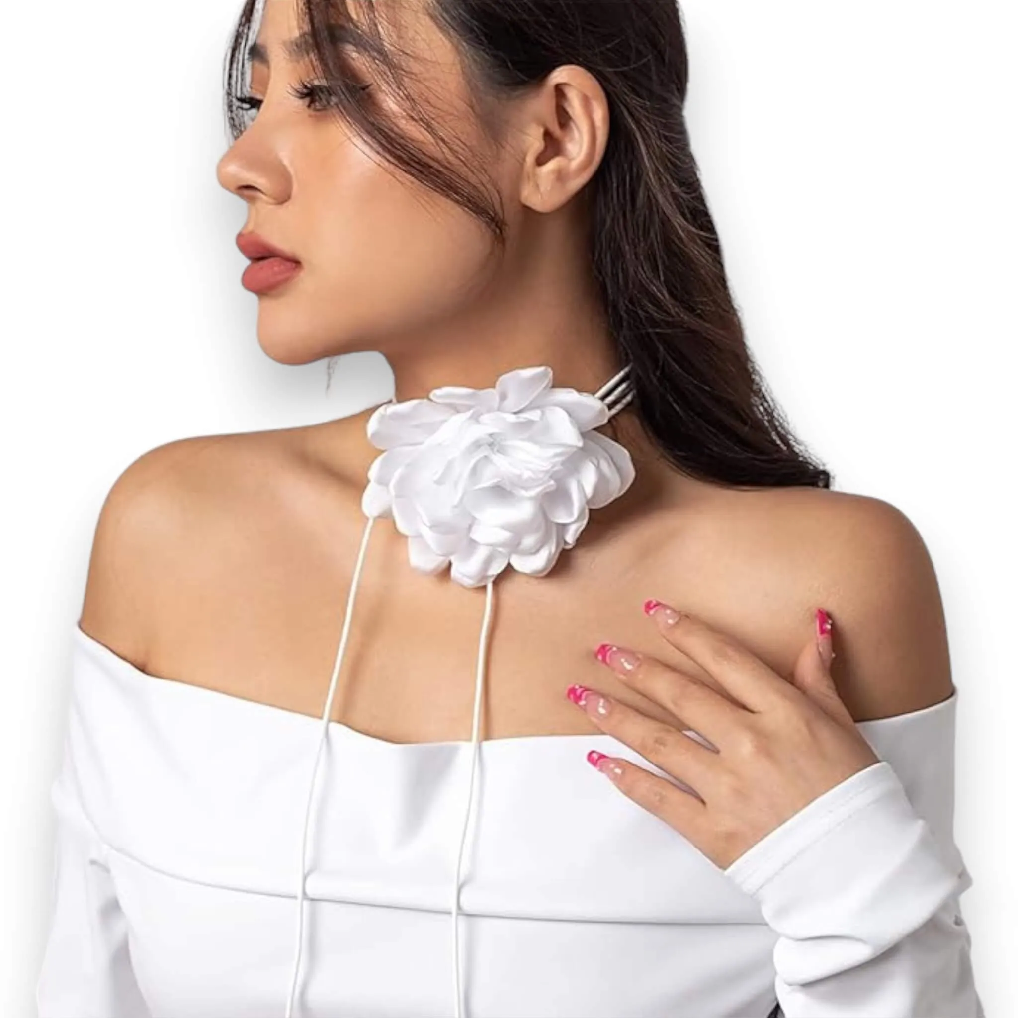 Big Flower Wrap Choker