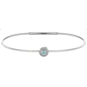 Birth Gems Aquamarine Bangle