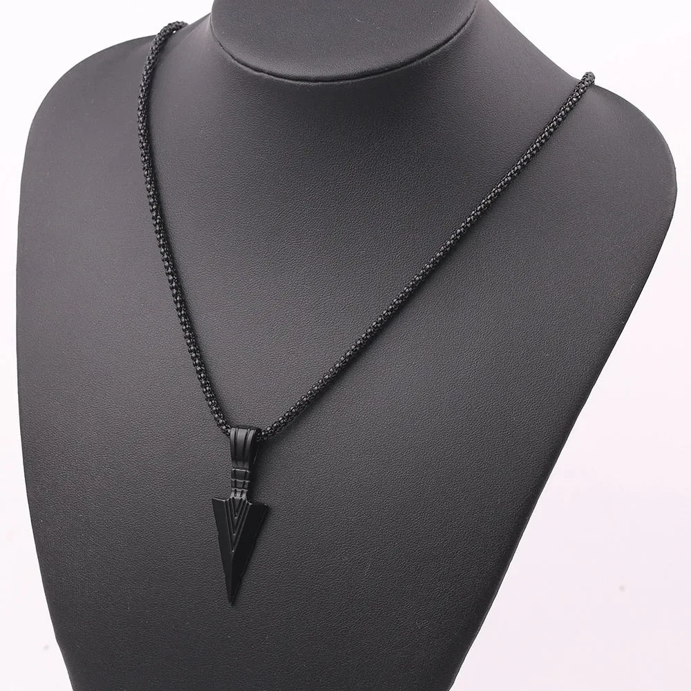 Black Rectangle Pendant Necklace Men Stainless Steel Chain Men Necklace Jewelry