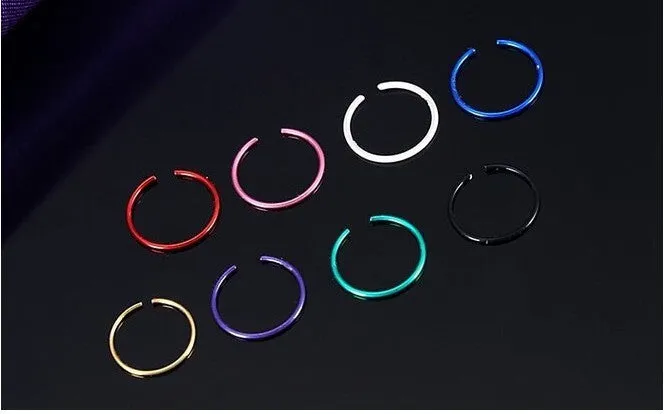 Box Of 40 Stainless Steel Curved Nose Rings