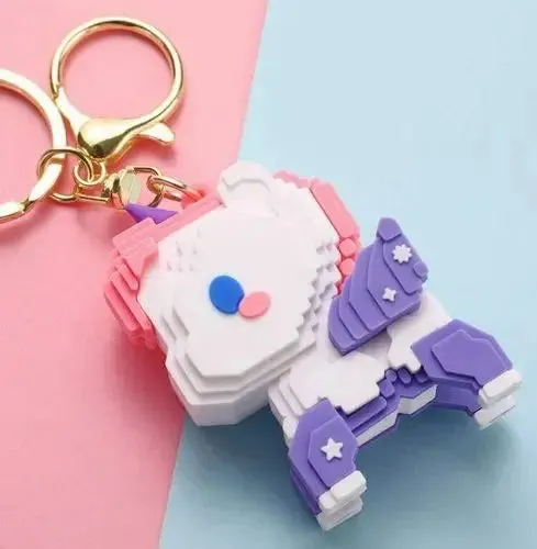 BUILDING BLOCK UNICORN KEYCHAIN