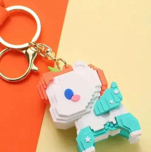 BUILDING BLOCK UNICORN KEYCHAIN