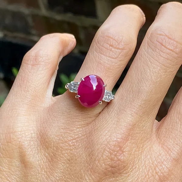 Burmese Ruby & Diamond Ring