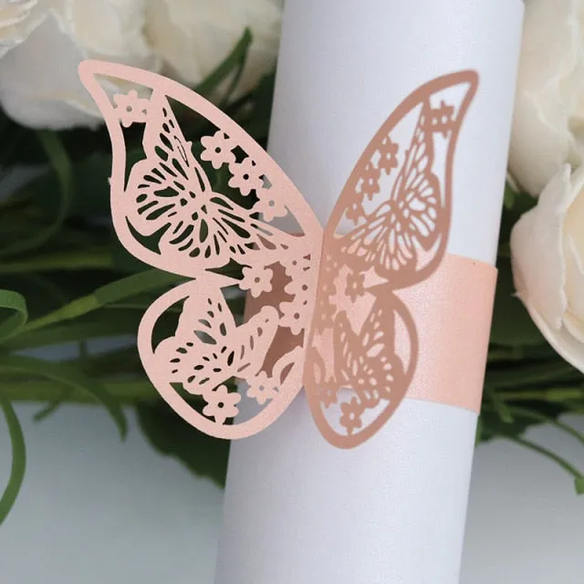 Butterfly Style Paper Rings-Napkins Holders Party Favor Decoration