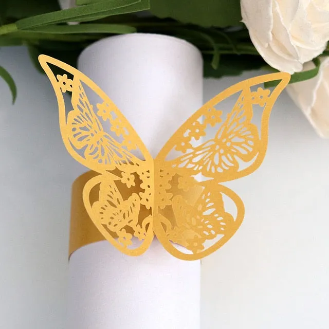 Butterfly Style Paper Rings-Napkins Holders Party Favor Decoration