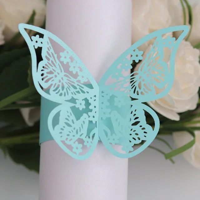 Butterfly Style Paper Rings-Napkins Holders Party Favor Decoration