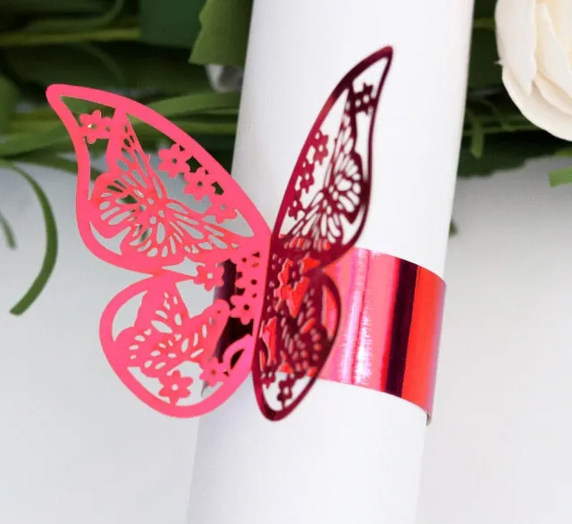 Butterfly Style Paper Rings-Napkins Holders Party Favor Decoration