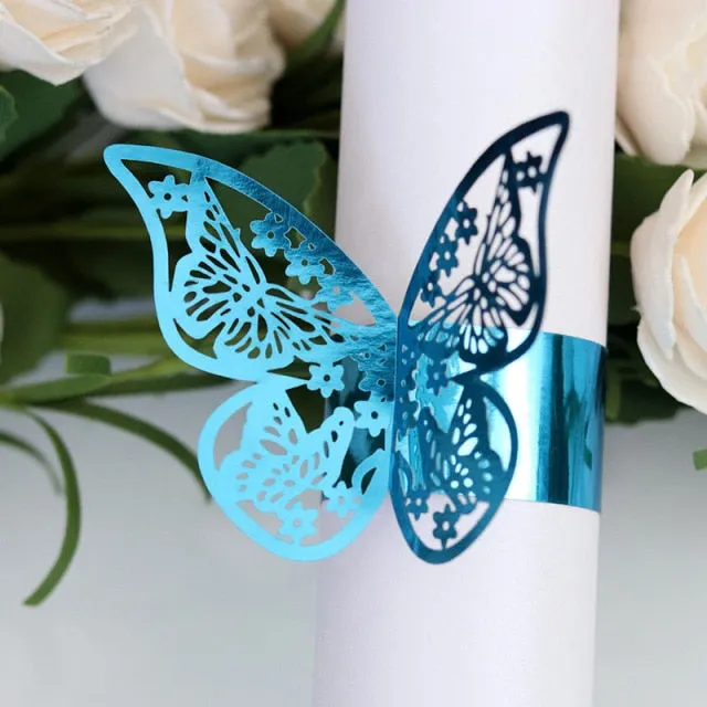 Butterfly Style Paper Rings-Napkins Holders Party Favor Decoration