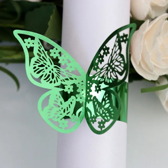 Butterfly Style Paper Rings-Napkins Holders Party Favor Decoration