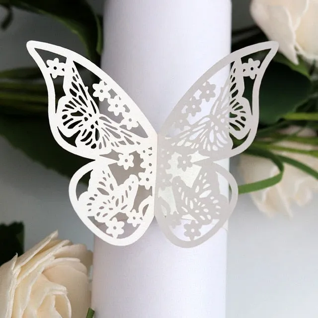 Butterfly Style Paper Rings-Napkins Holders Party Favor Decoration