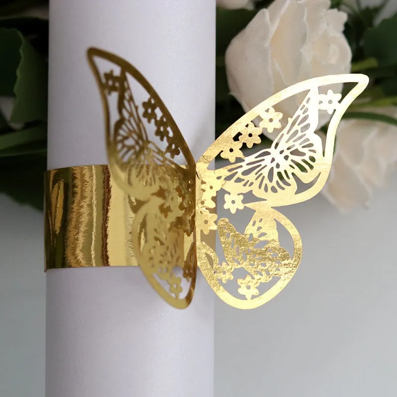 Butterfly Style Paper Rings-Napkins Holders Party Favor Decoration