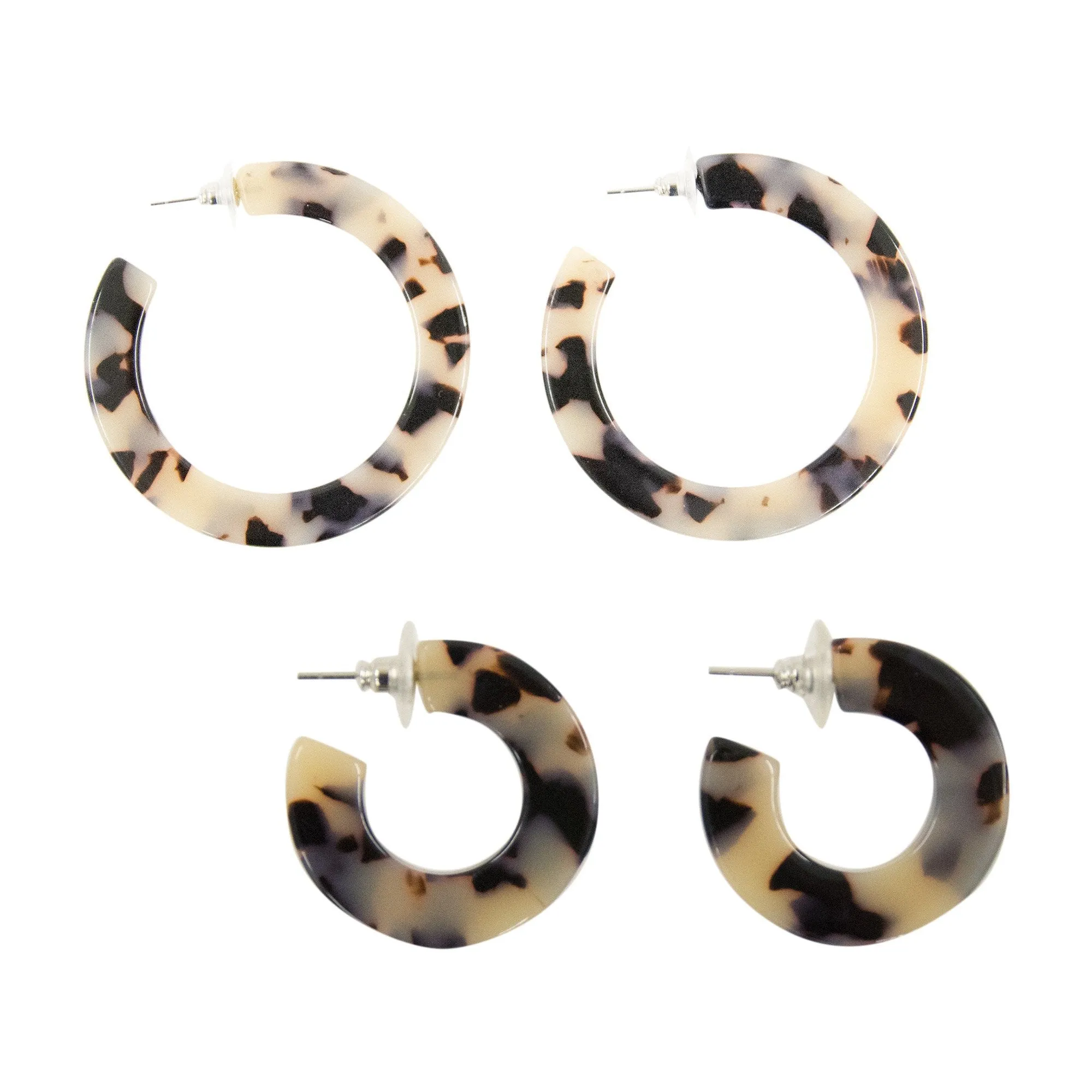 Chunky Hoops Blonde Tortoise Earrings