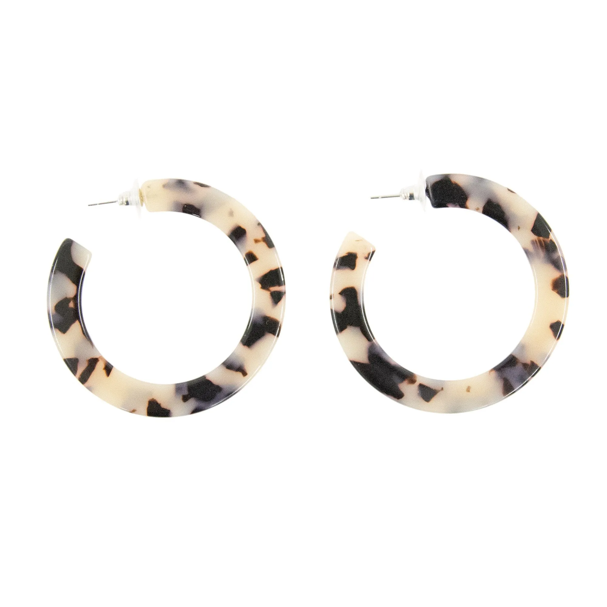 Chunky Hoops Blonde Tortoise Earrings