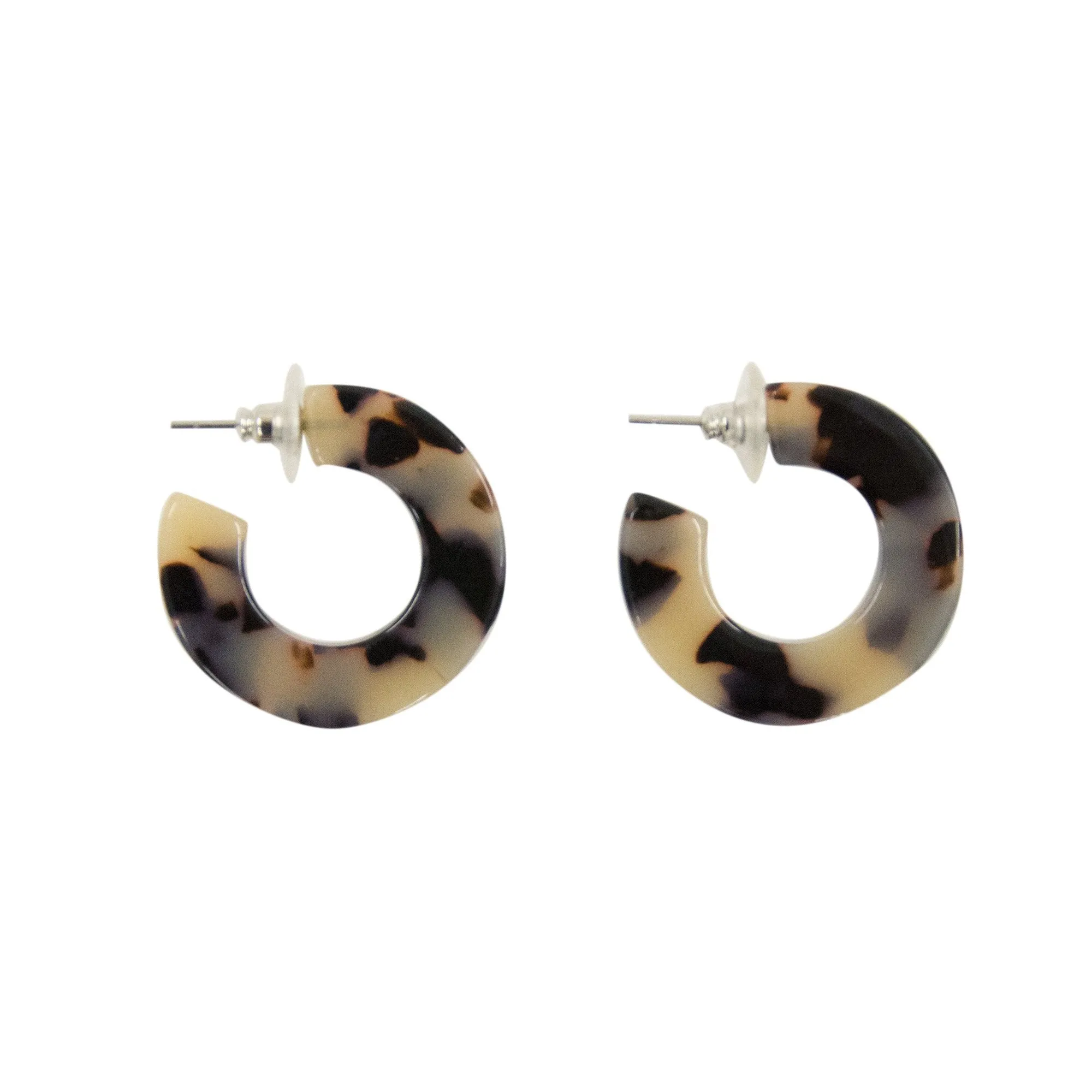 Chunky Hoops Blonde Tortoise Earrings