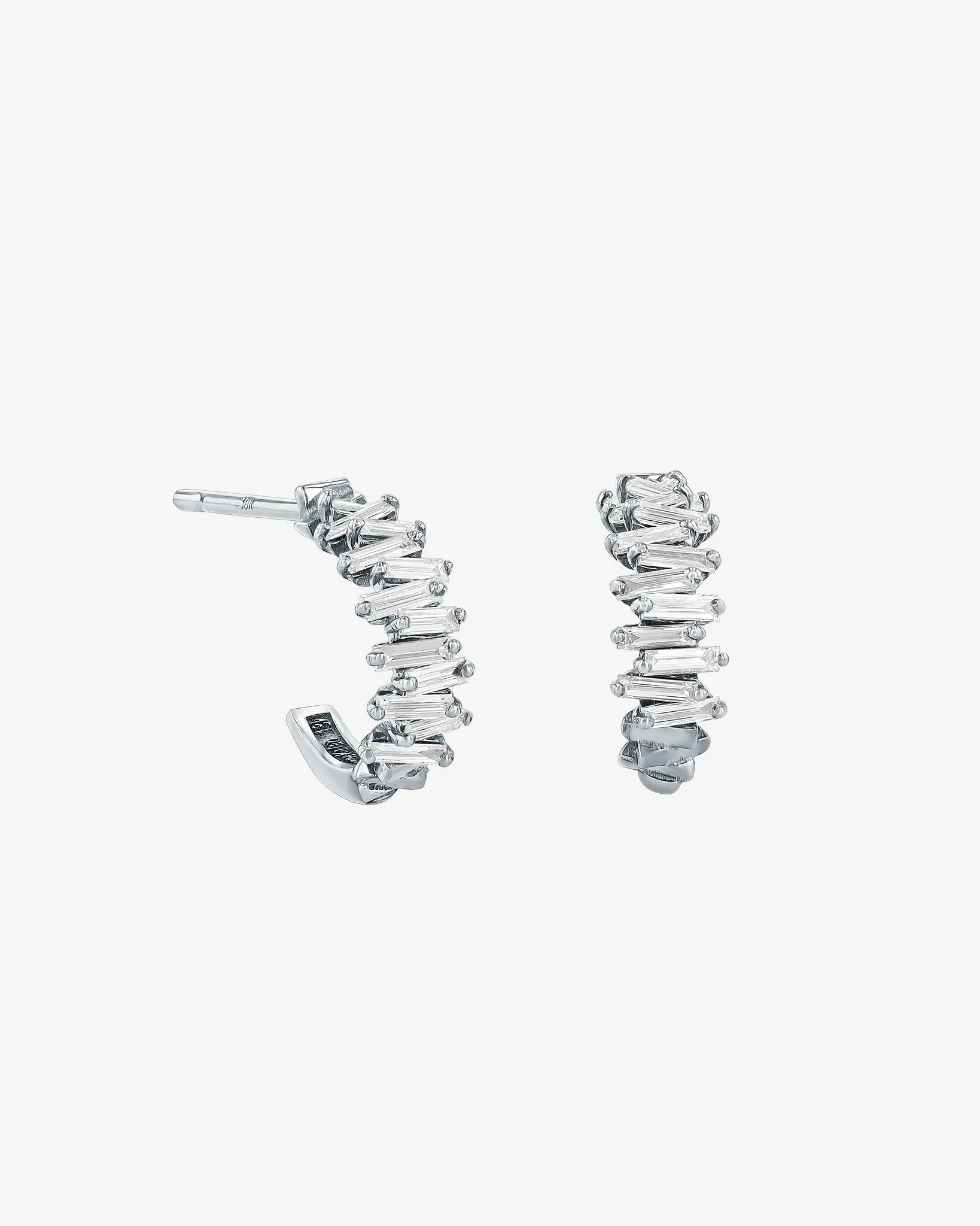 Classic Diamond ZigZag Mini Hoops