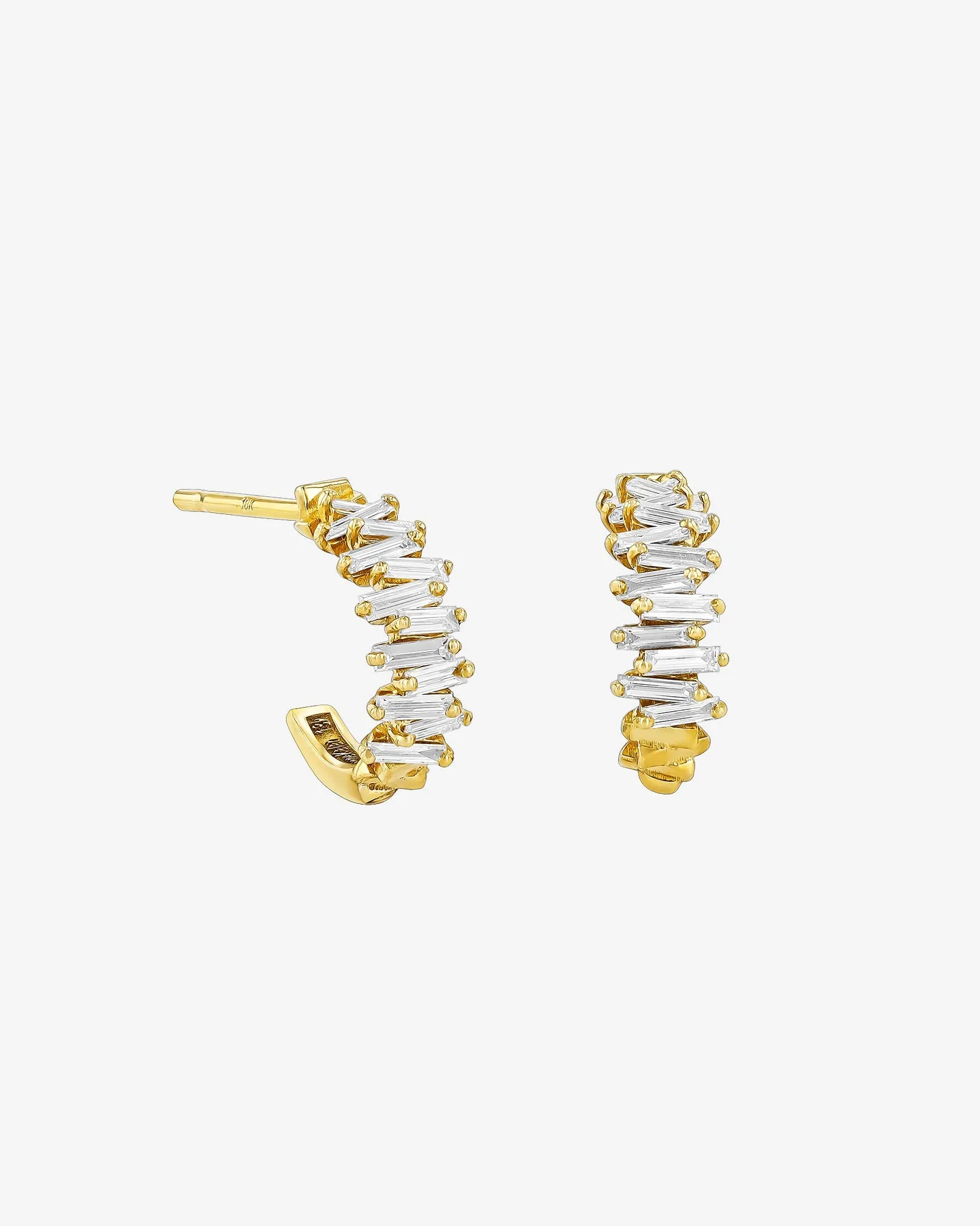 Classic Diamond ZigZag Mini Hoops