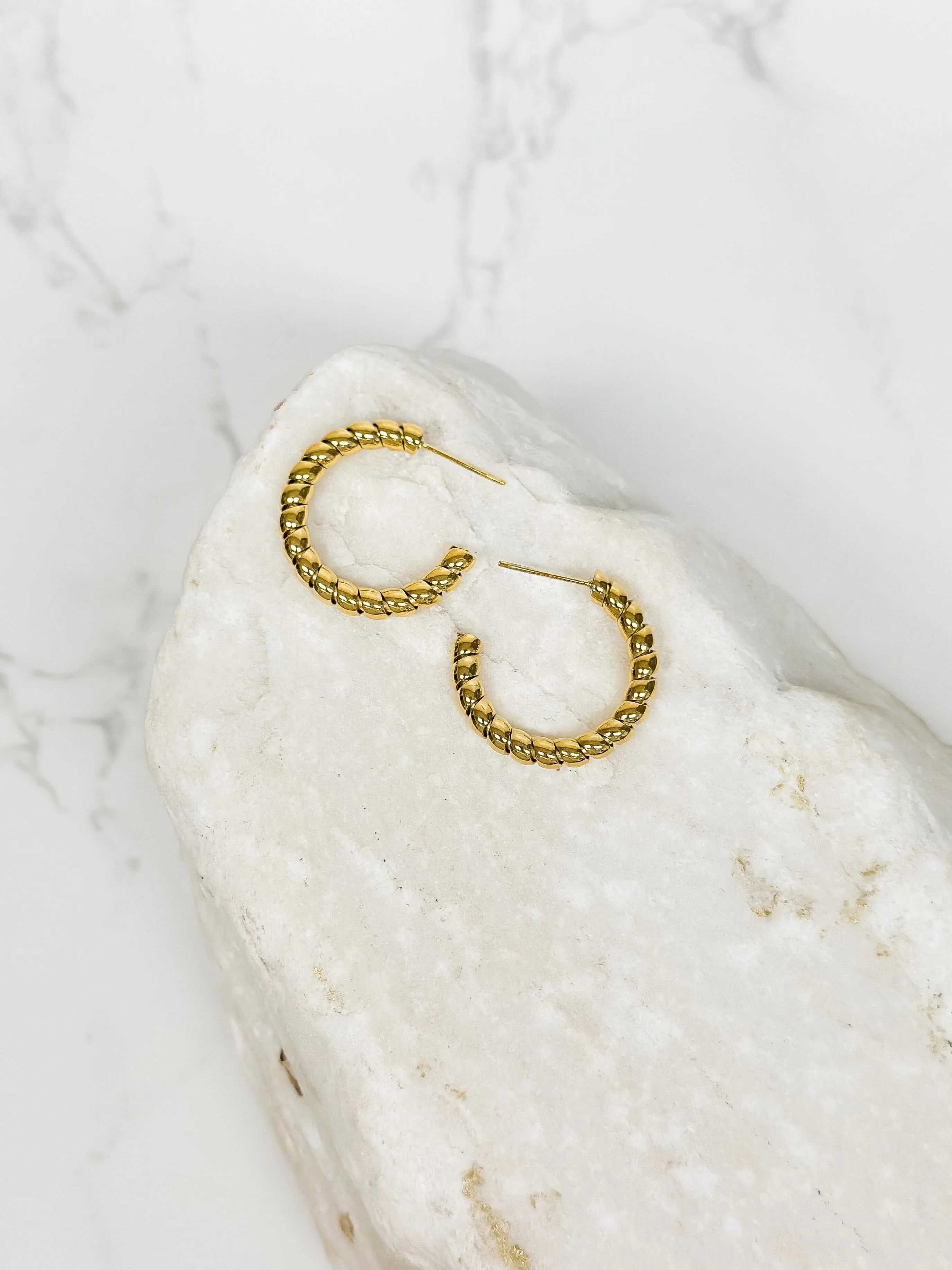 Classic Gold Braided Hoop Earrings