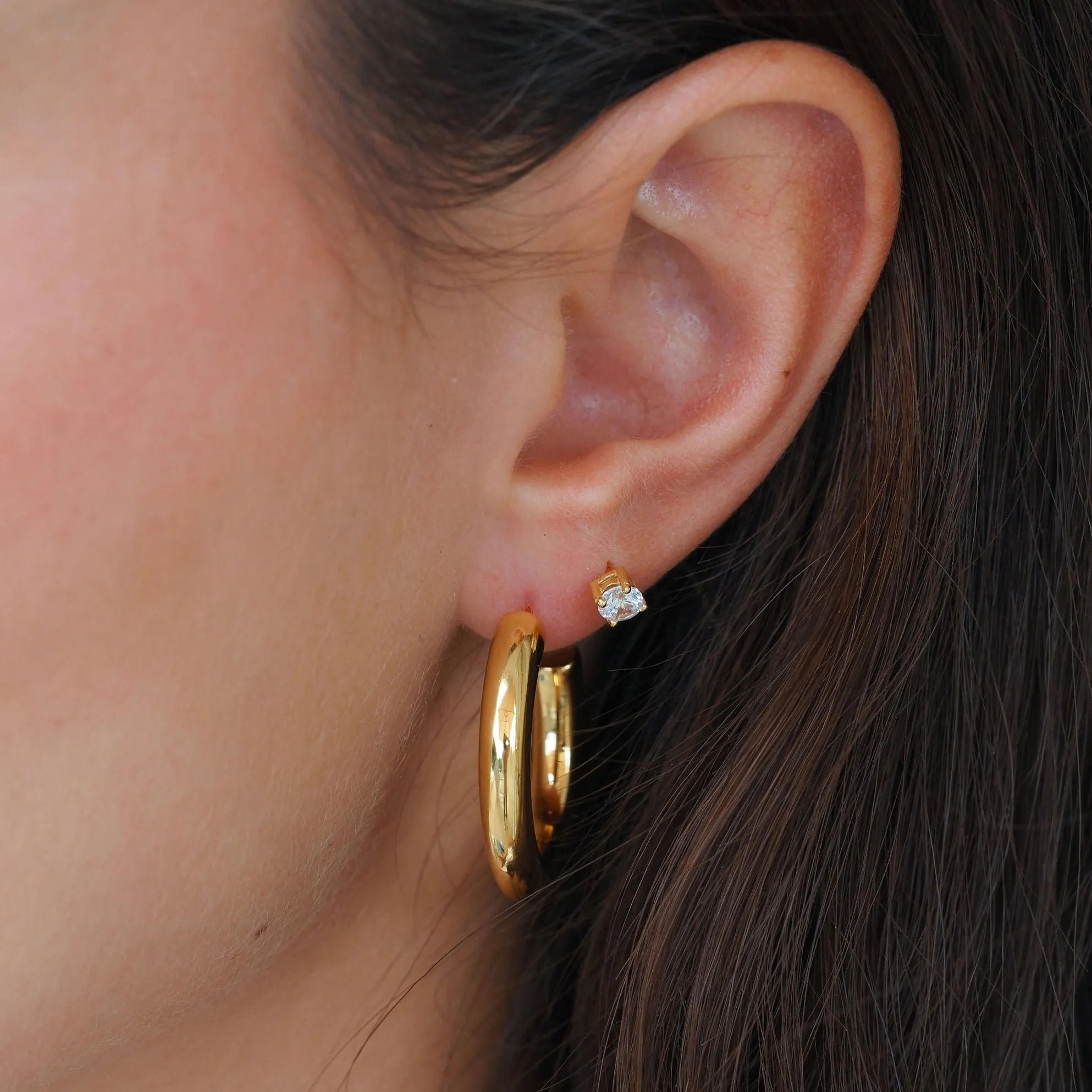 Classic Hoops in Gold