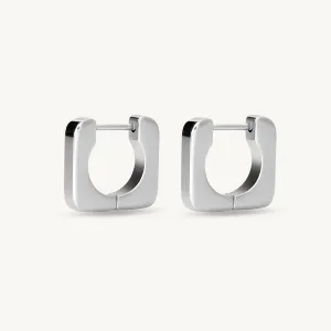 Classic Square Hoops | Silver