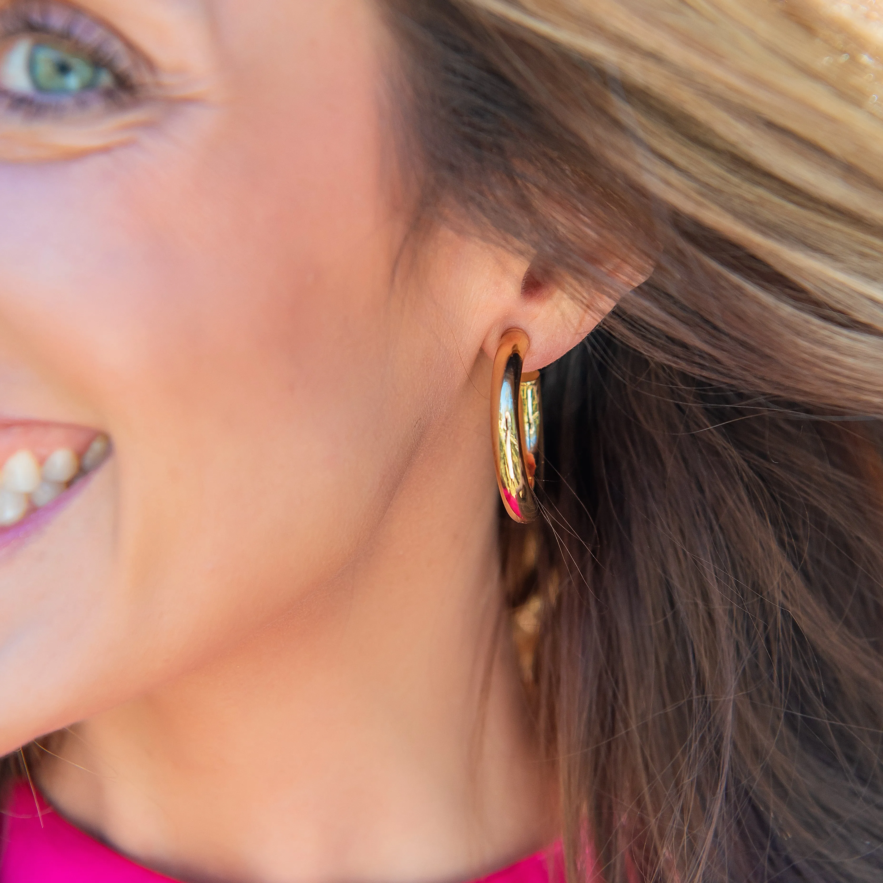 Classic Thick Gold Hoop Earrings