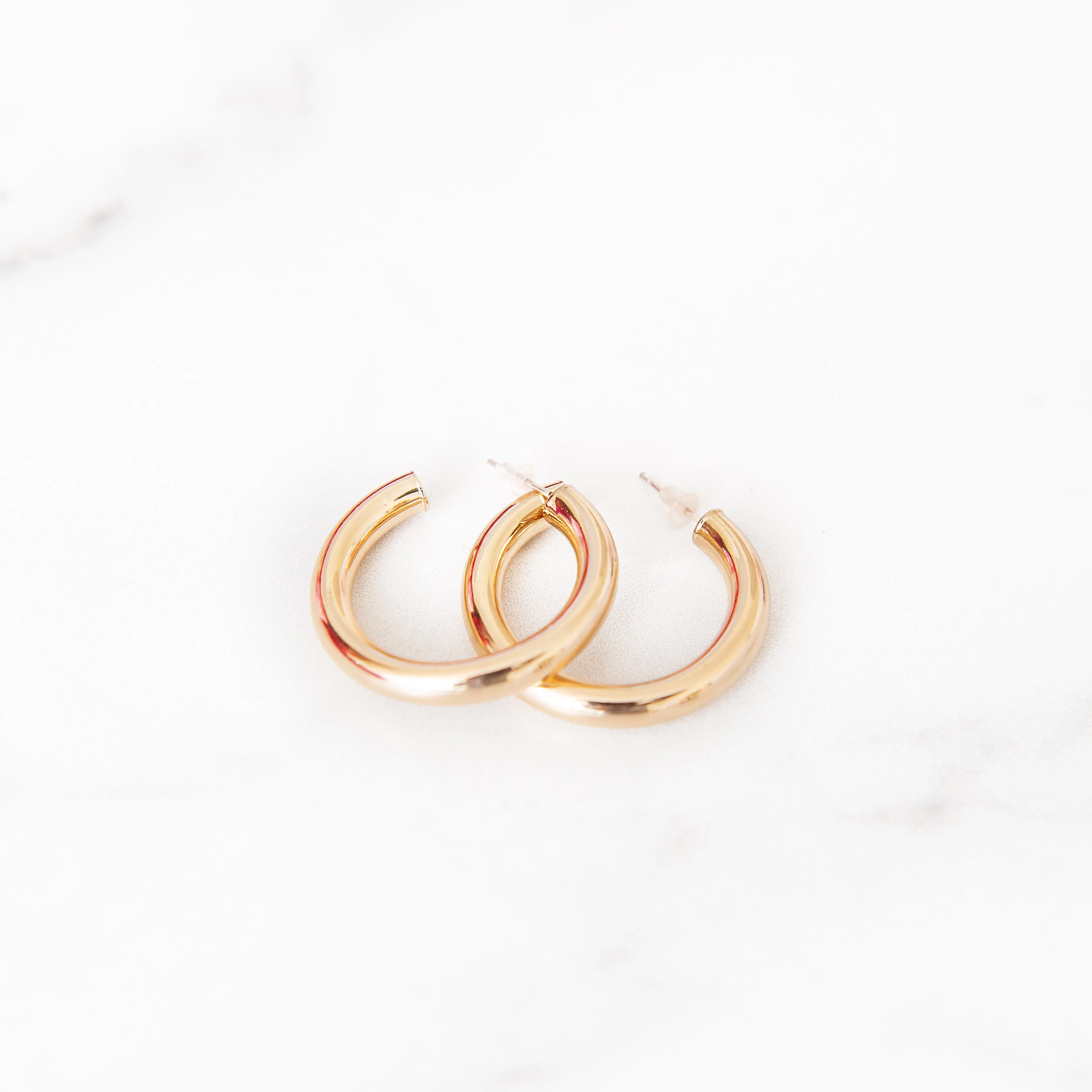 Classic Thick Gold Hoop Earrings