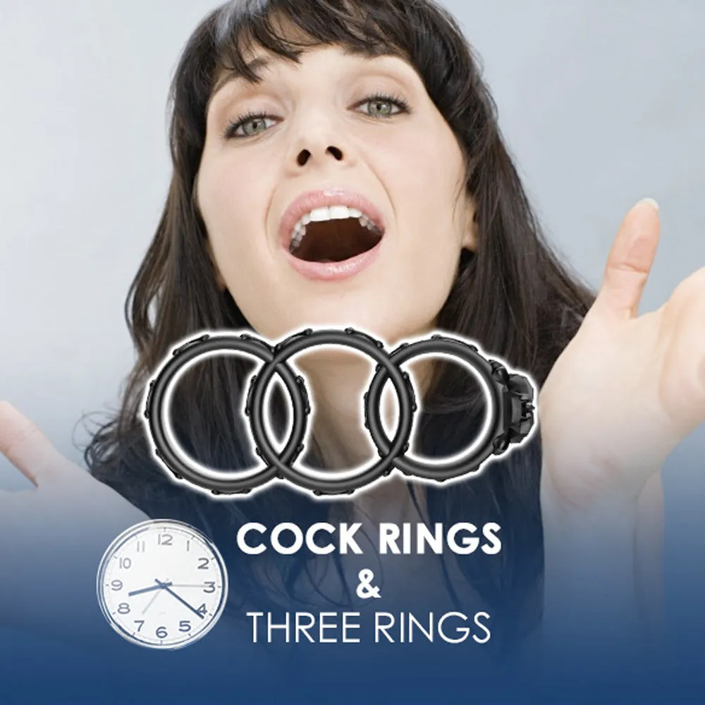 Cock Ring Skull Triple Ring Set Penis Rings Male Sex Delay Ring