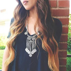 Coin Tassel Long Necklace