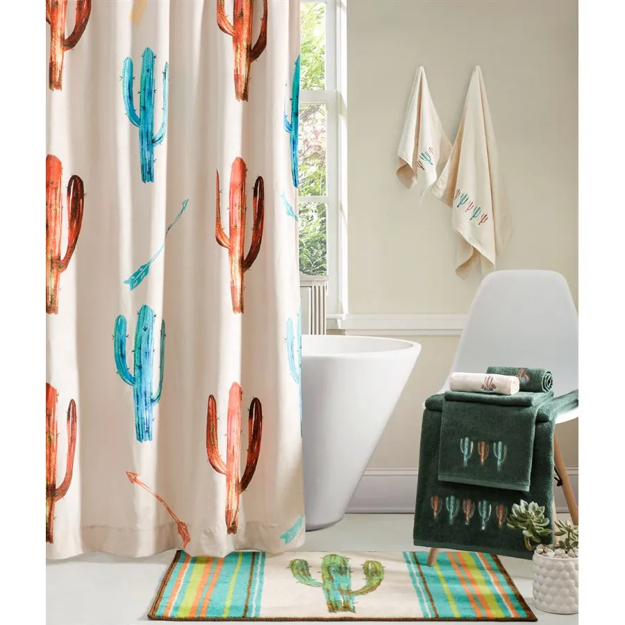 Cowgirl Kim Cactus Printed Shower Curtain