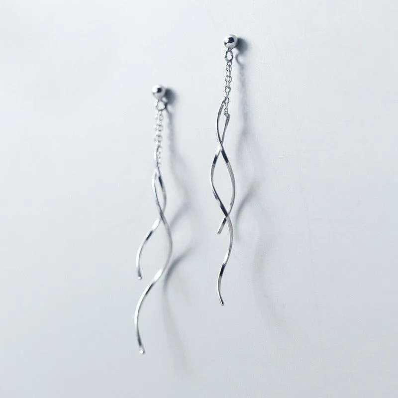 Dangling Swirls Chain Earrings