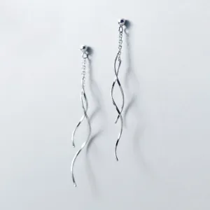 Dangling Swirls Chain Earrings