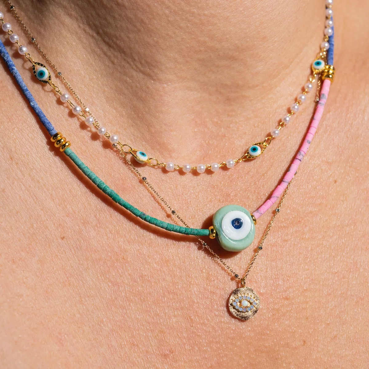 Daydreamer Evil Eye Necklace with Opal