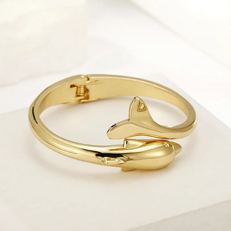 Dolphin Small Fragrance Style Korean Bracelet for Women, Personalized Alloy Opening