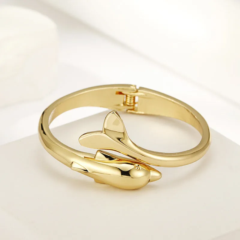 Dolphin Small Fragrance Style Korean Bracelet for Women, Personalized Alloy Opening