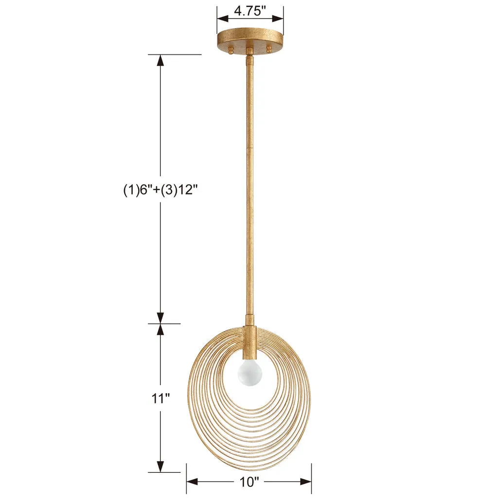 Doral 1 Light Renaissance Gold Mini Pendant