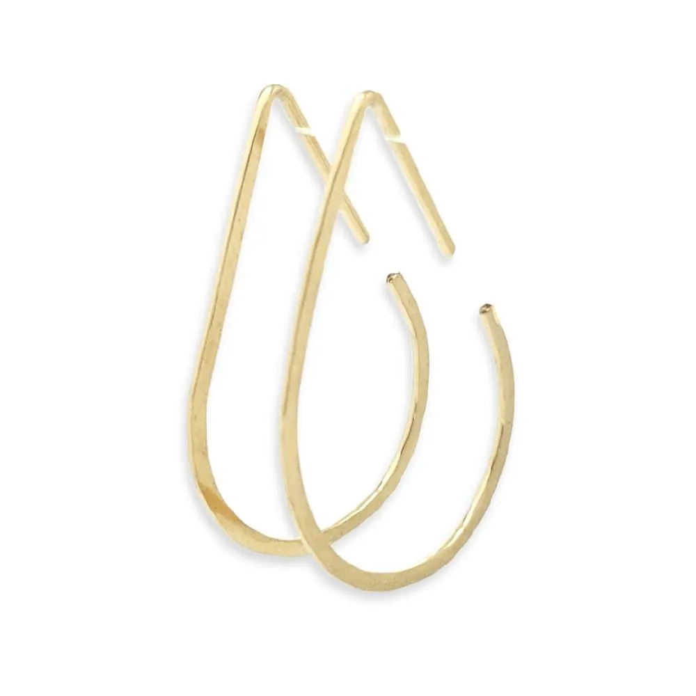 Earrings - The Point Teardrop Gold Fill Hoops by Foamy Wader