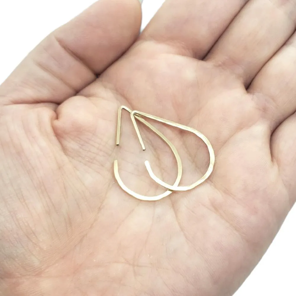 Earrings - The Point Teardrop Gold Fill Hoops by Foamy Wader