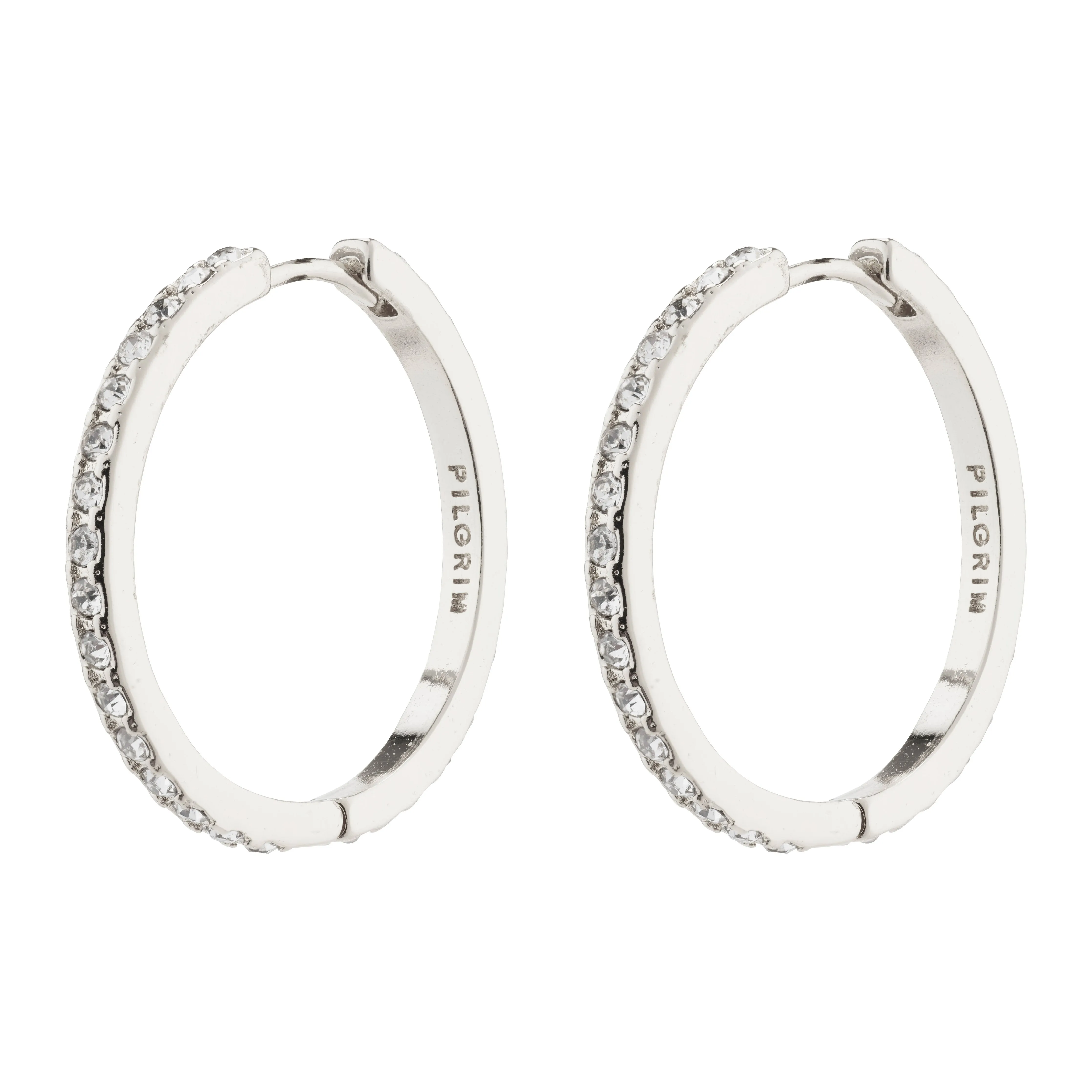 EBNA maxi crystal hoops silver-plated