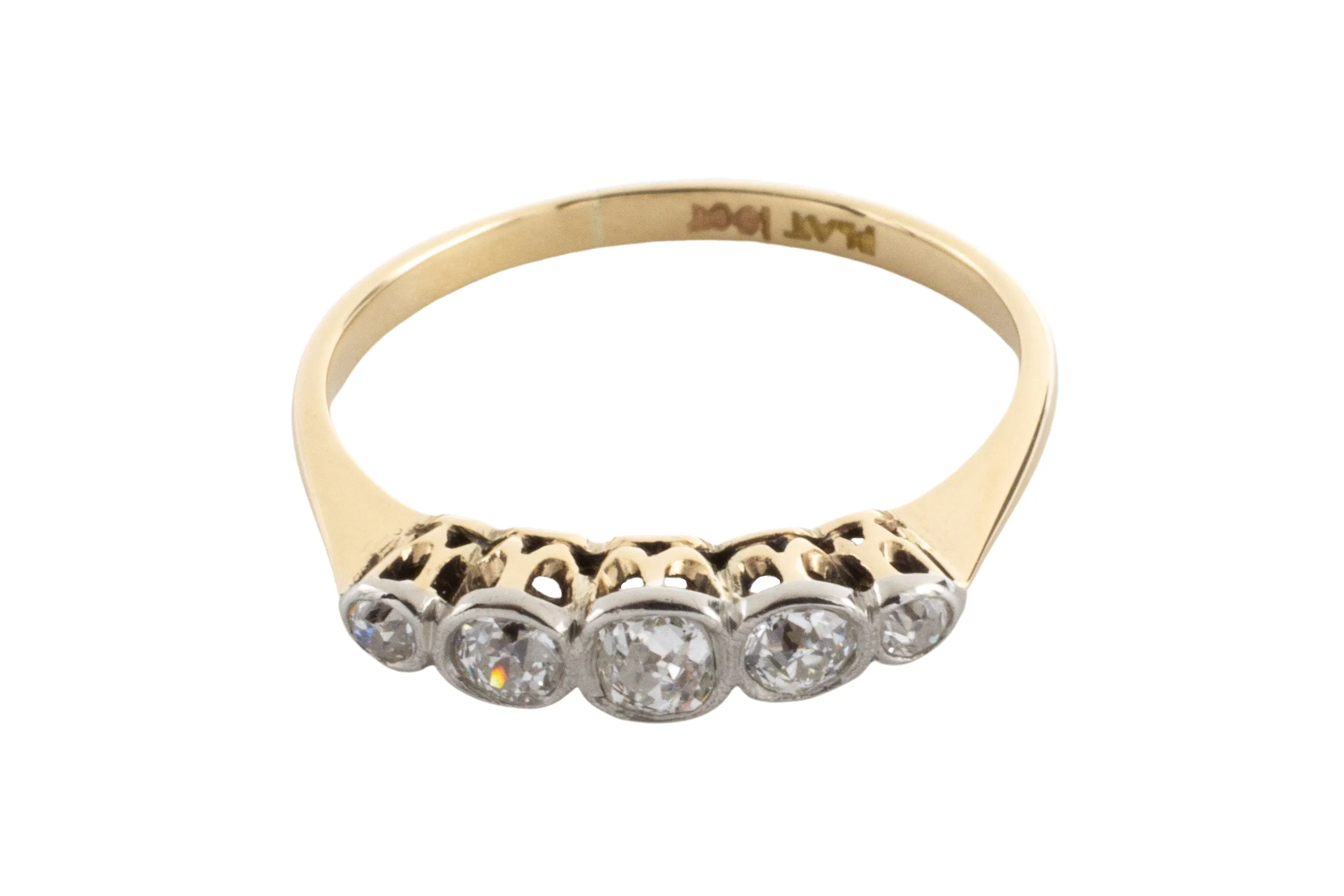 Edwardian period five stone old cut diamond ring