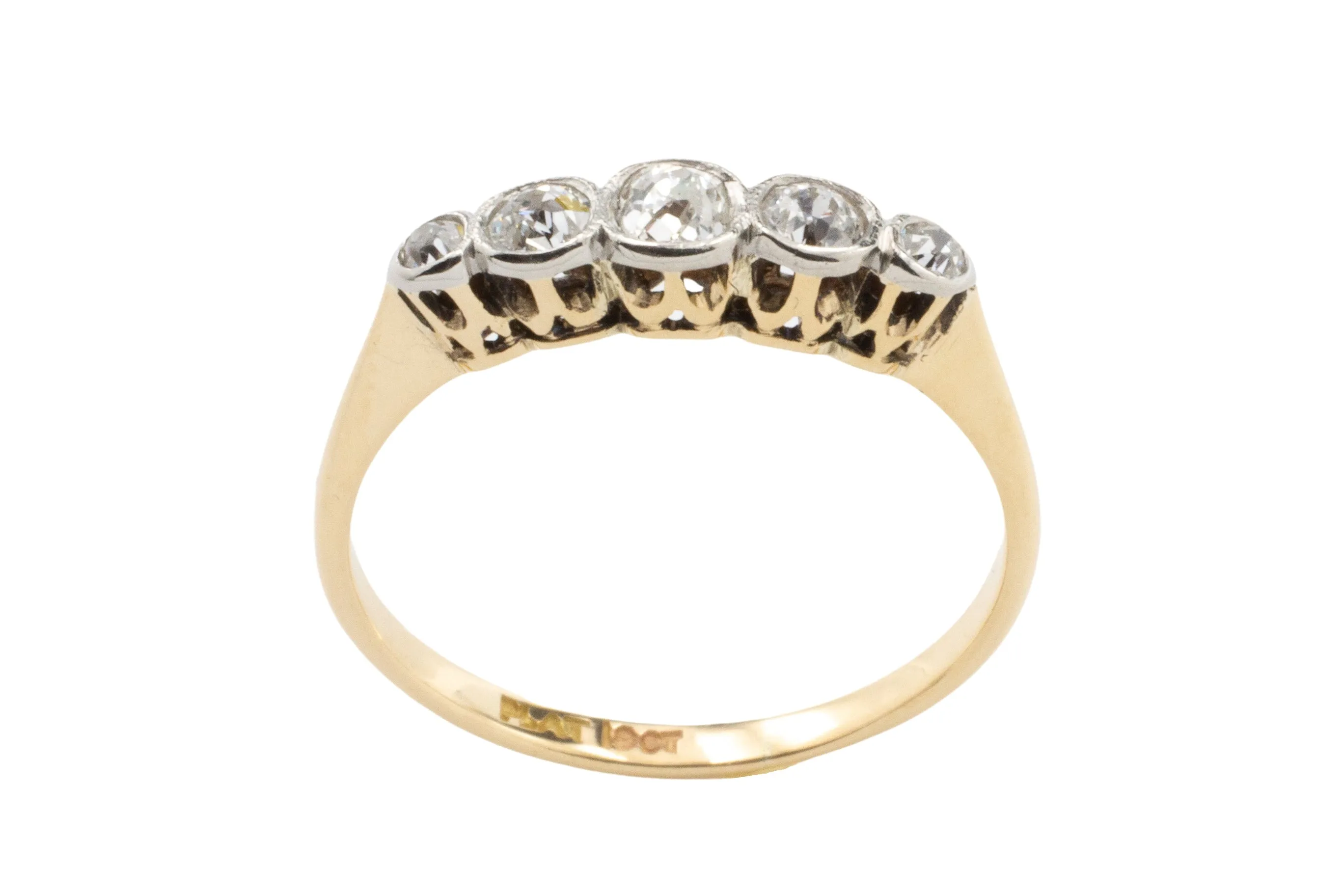 Edwardian period five stone old cut diamond ring