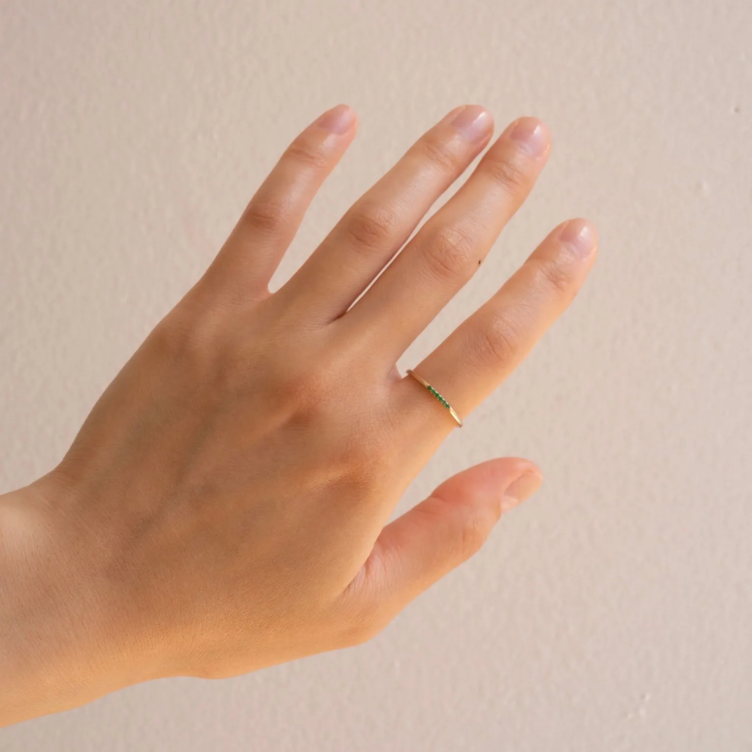 Emerald Semi Pave Ring