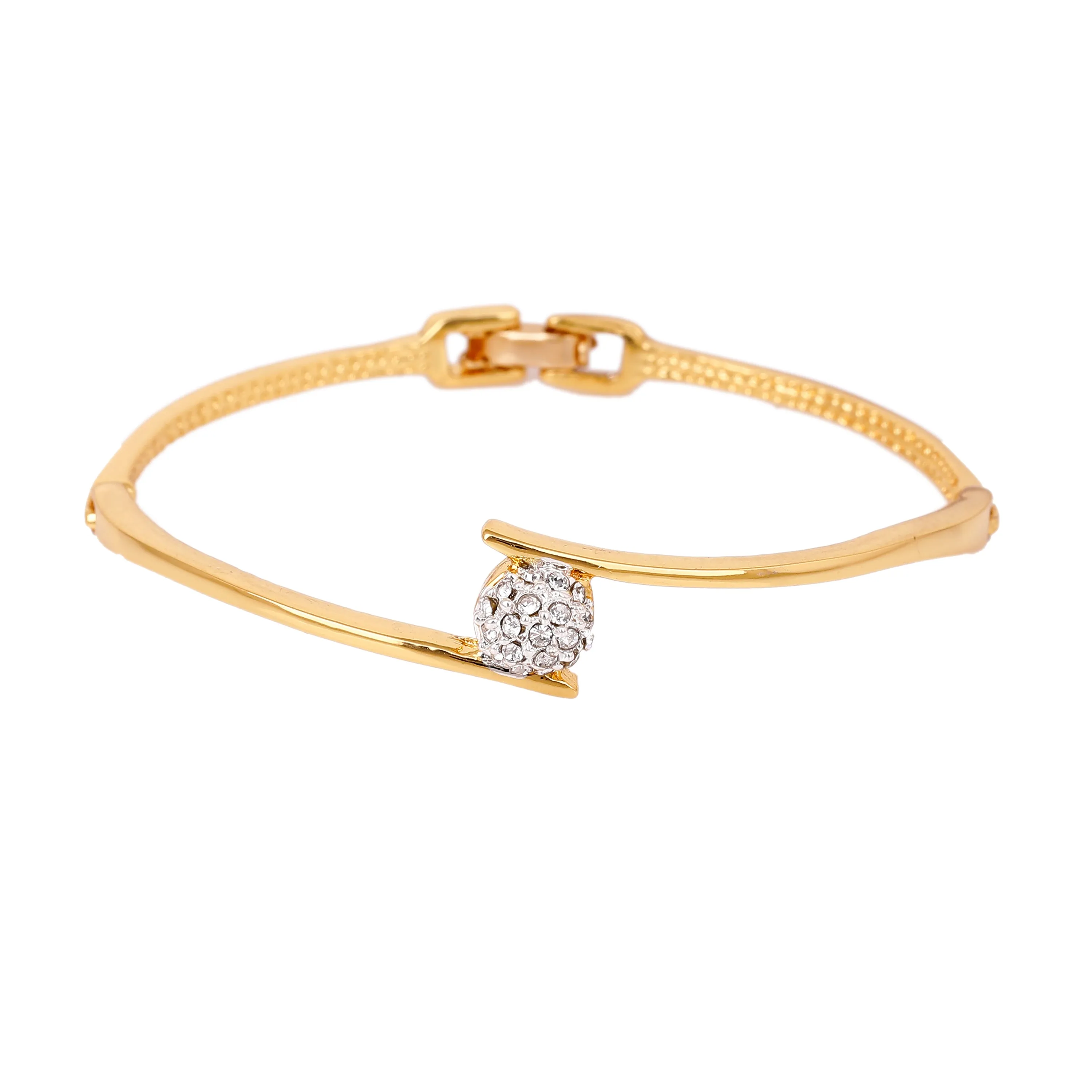 Estele Gold & Rhodium Plated Crystals Sophisticated Bracelet for Women