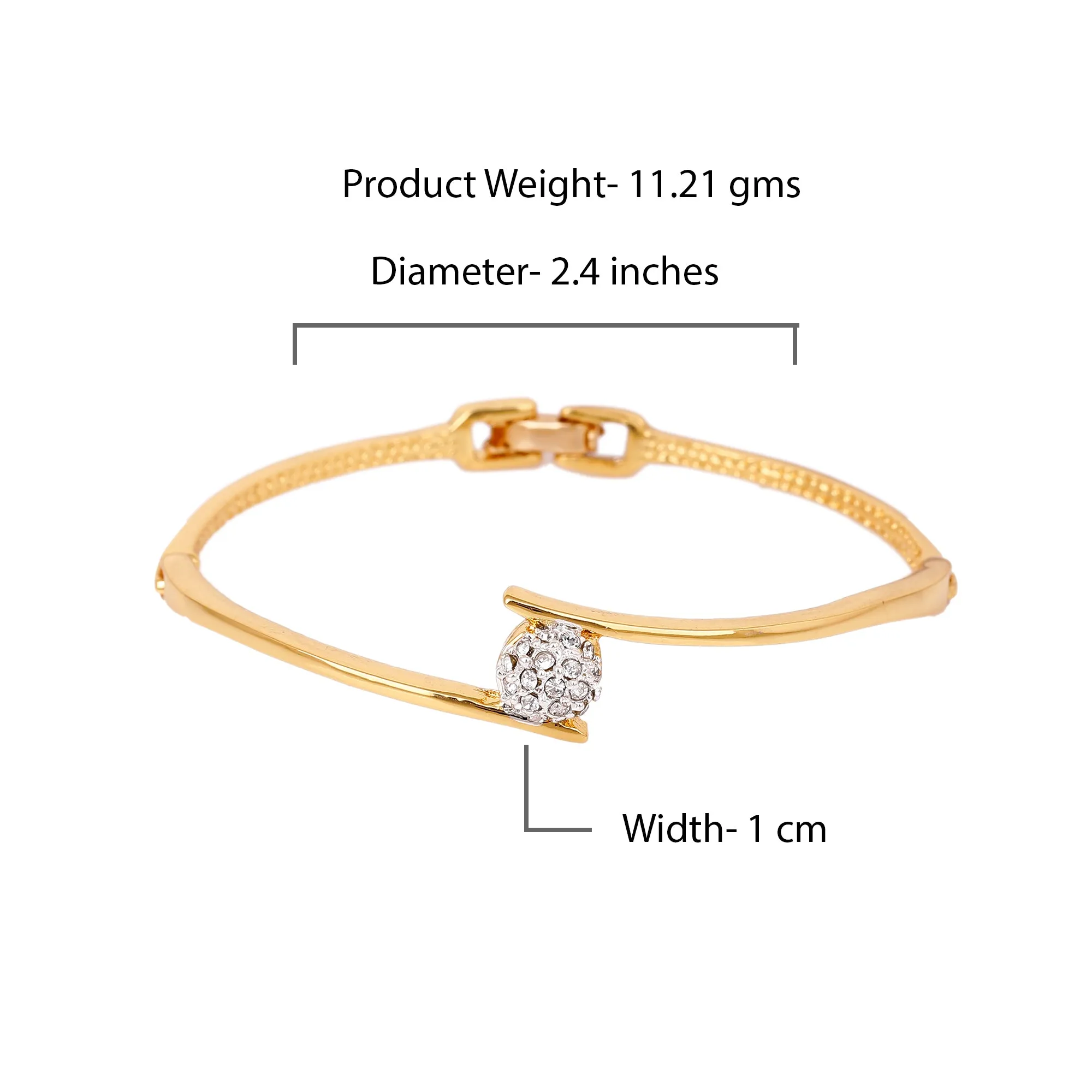 Estele Gold & Rhodium Plated Crystals Sophisticated Bracelet for Women