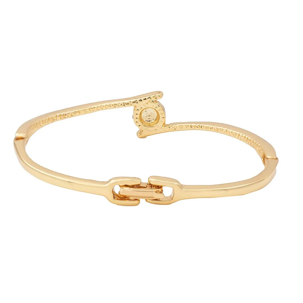 Estele Gold & Rhodium Plated Crystals Sophisticated Bracelet for Women