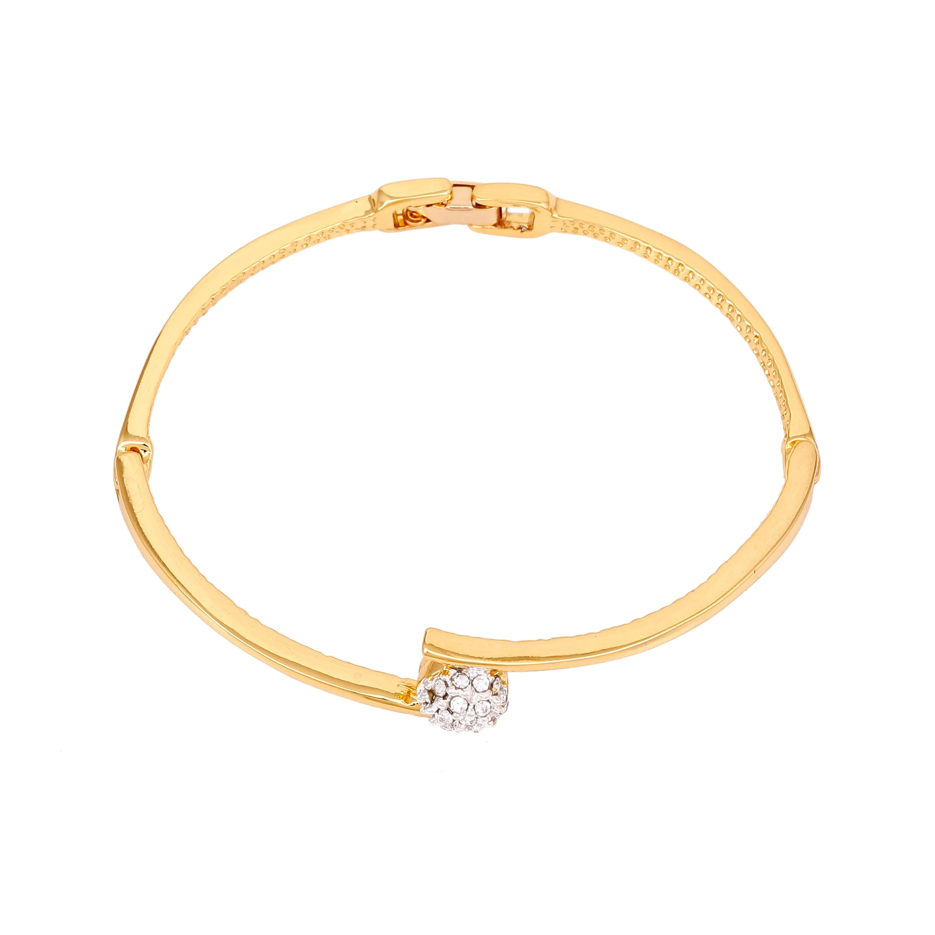 Estele Gold & Rhodium Plated Crystals Sophisticated Bracelet for Women