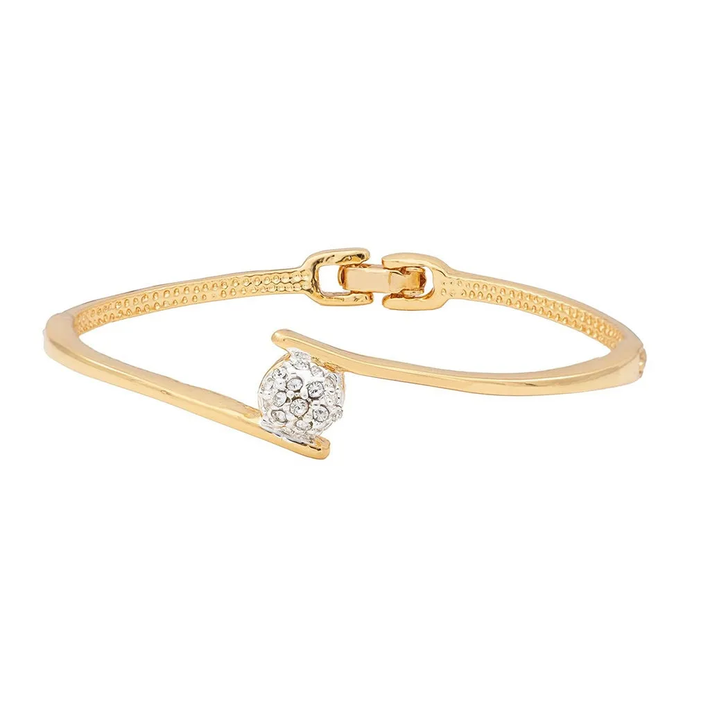 Estele Gold & Rhodium Plated Crystals Sophisticated Bracelet for Women