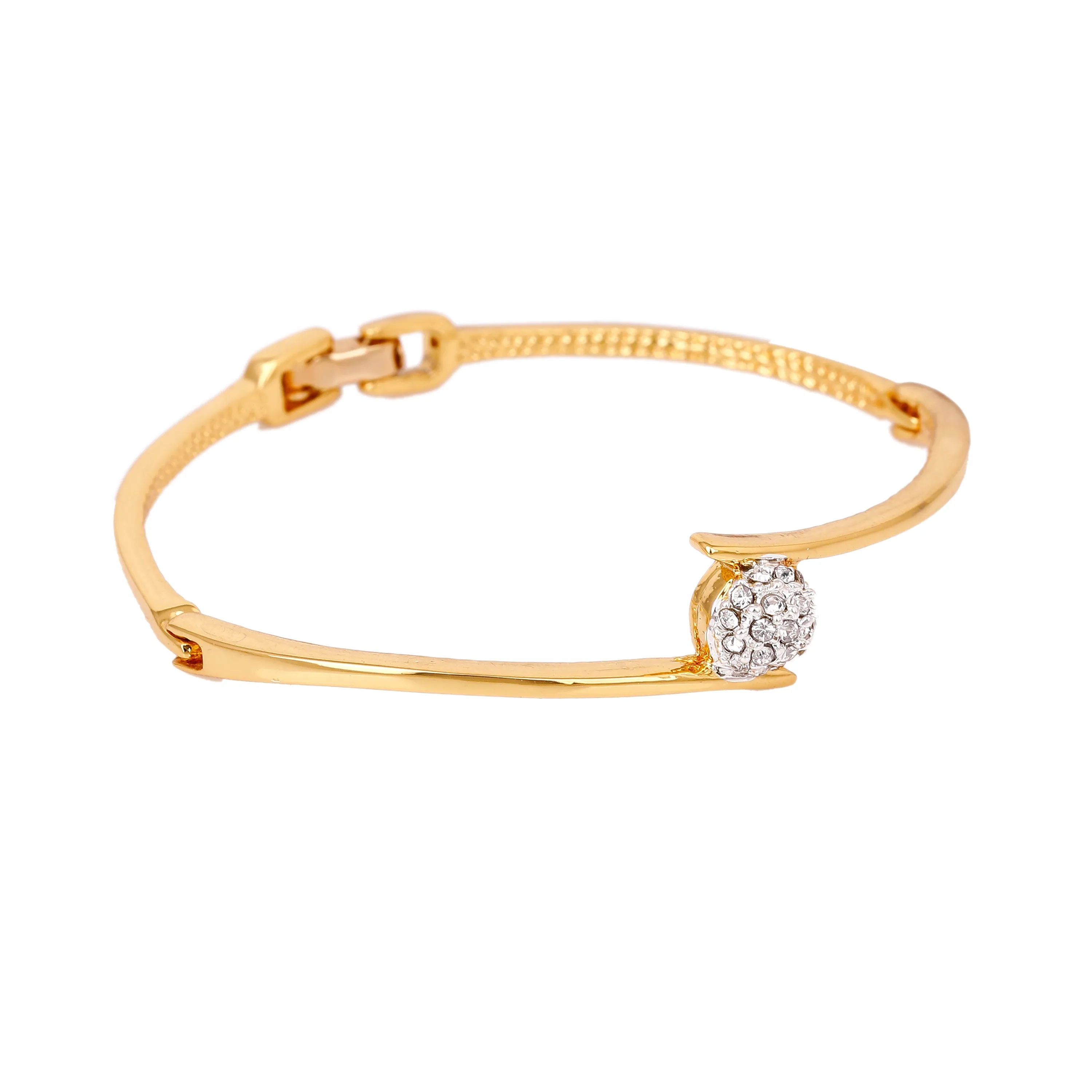 Estele Gold & Rhodium Plated Crystals Sophisticated Bracelet for Women