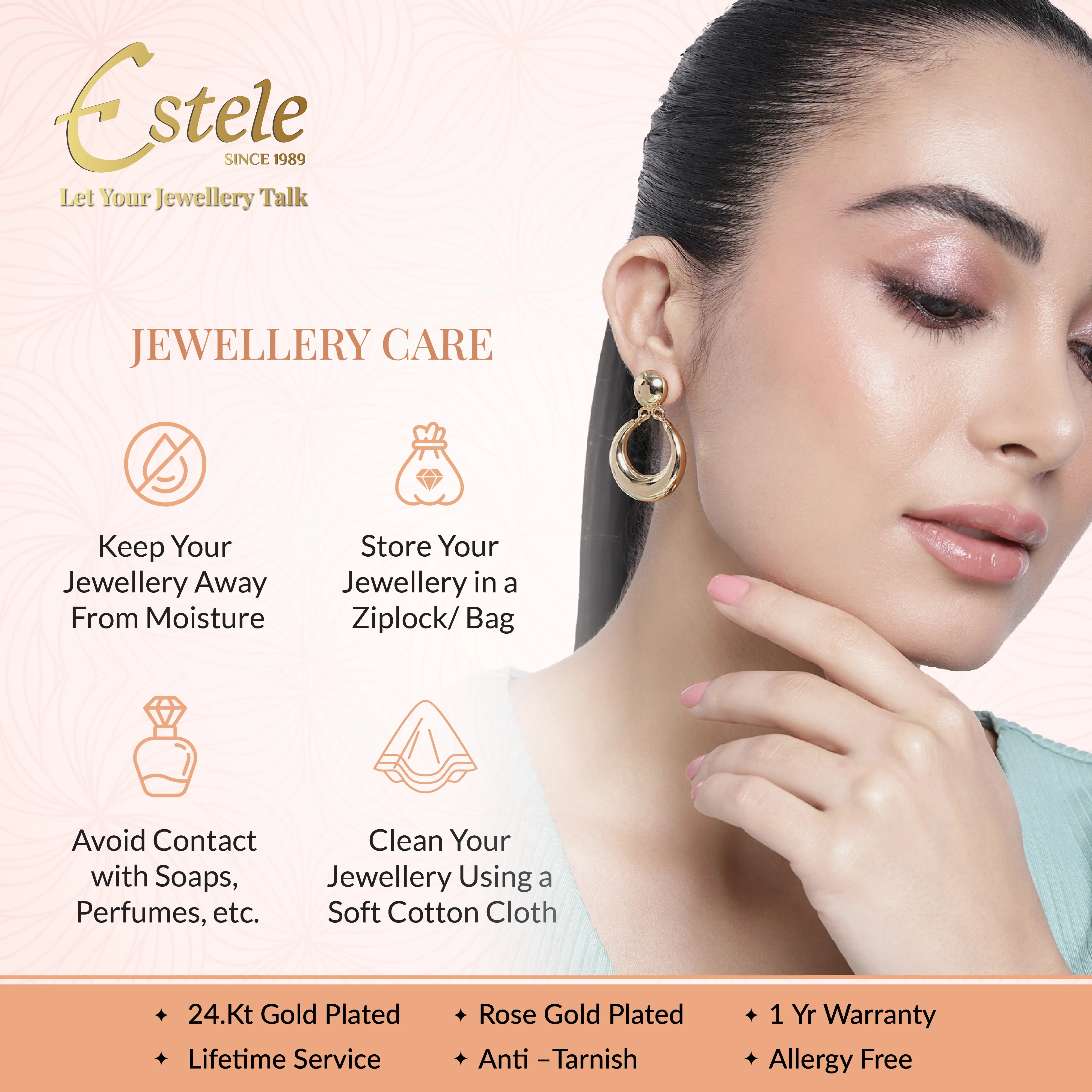 Estele Gold Plated Stylish & Graceful Demifine Huggie Earrings for Girls and Women