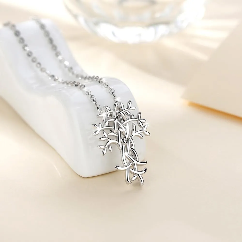 EUDORA Sterling Silver Celtic Knot Tree Of Life Pendant Necklace for Women