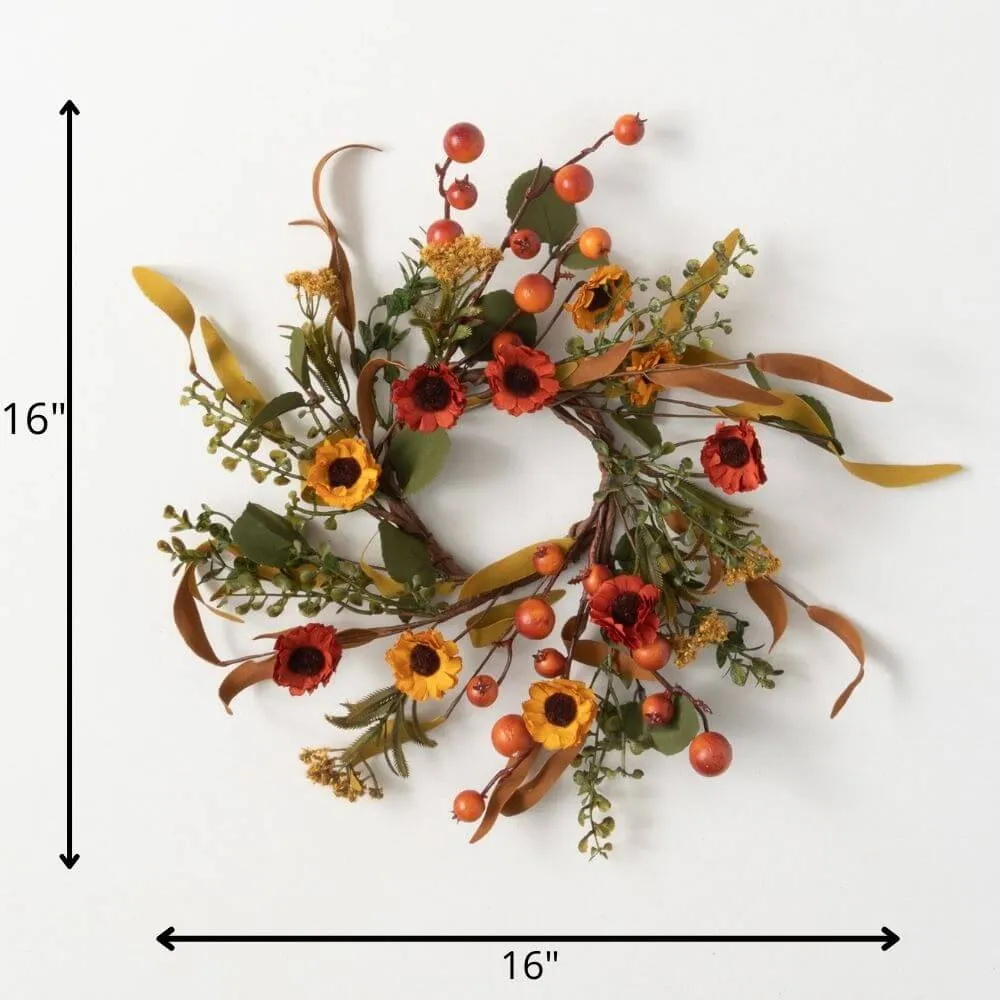 Fall Berry & Flower Wreath